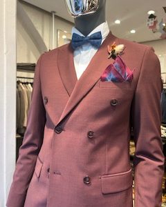 Costume croisé bordeaux