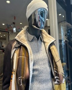 Blouson peau retournée