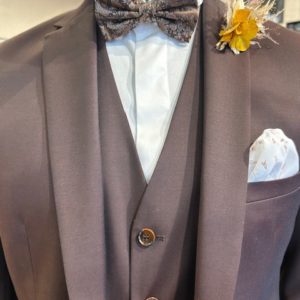 Costume 3 pièces châtaigne irisée